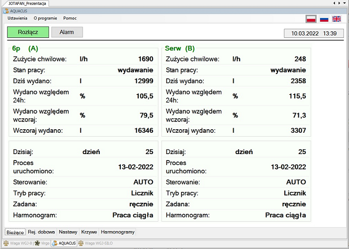 Program FERMA-AQUACUS, zak�adka 